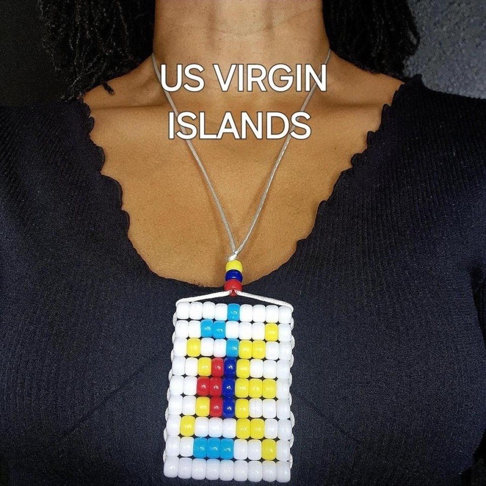 US Virgin Islands Flag Car Mirror Danglers/Necklace‎